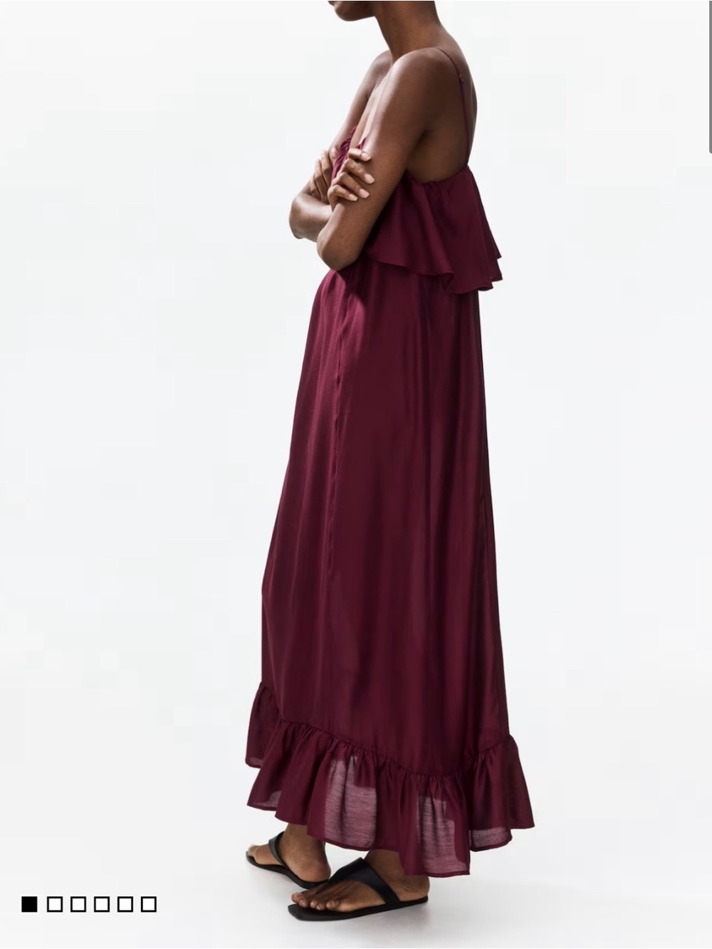 H&M Wine Ruffle Maxi Dress - Picture 2 of 10